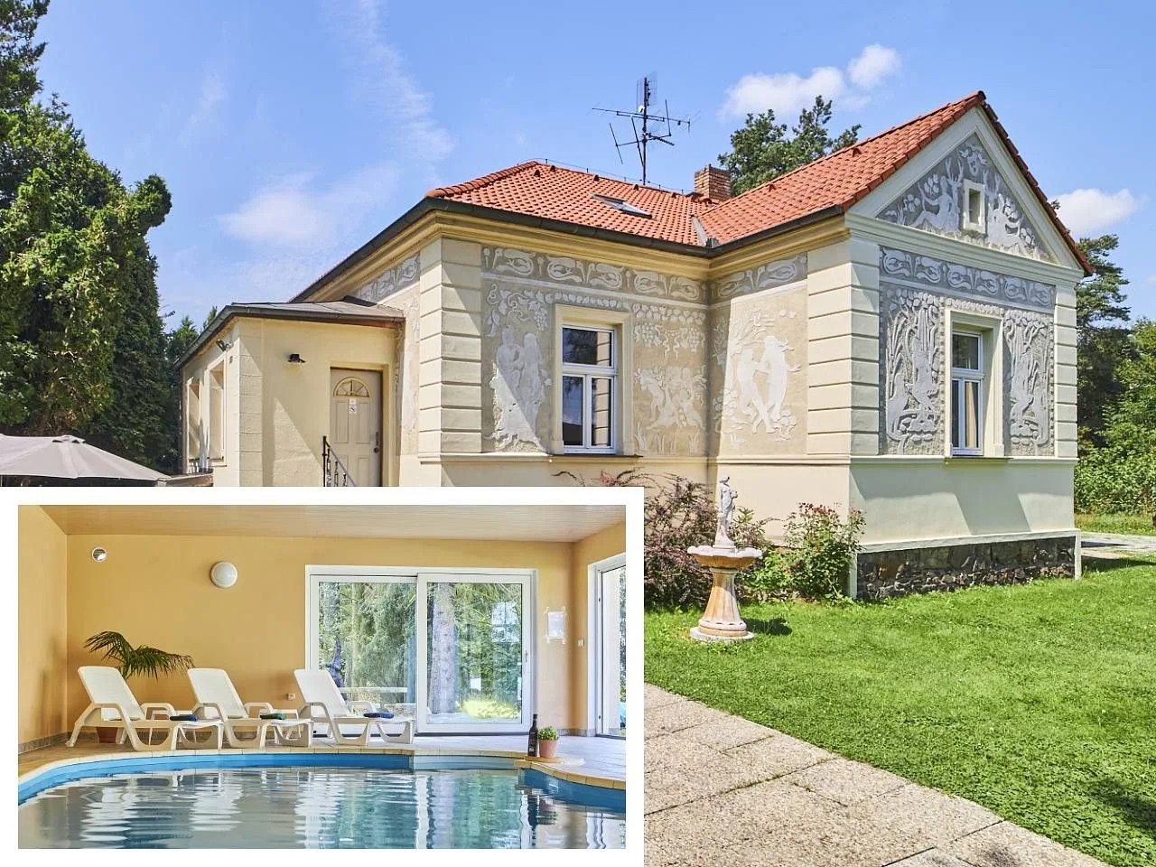 Vila Fontána s krytým bazénem — VILLA itt: Planá nad Lužnicí